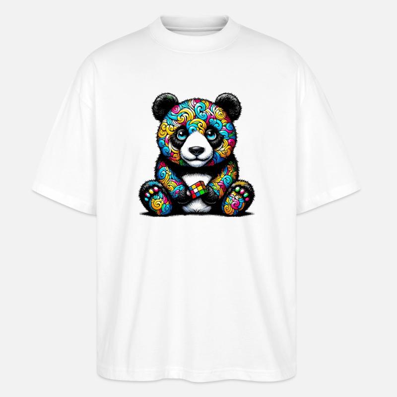 Panda - Stanley/Stella Oversized Unisex Organic T-shirt Blaster 2.0 - white