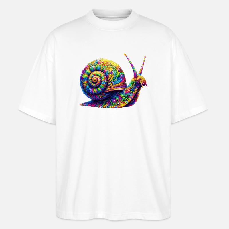 Schnecke - Stanley/Stella Oversized Unisex Bio T-Shirt Blaster 2.0 - Weiß