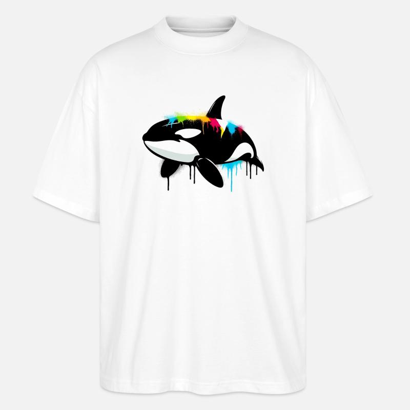 Schwertwal - Stanley/Stella Oversized Unisex Bio T-Shirt Blaster 2.0 - Weiß