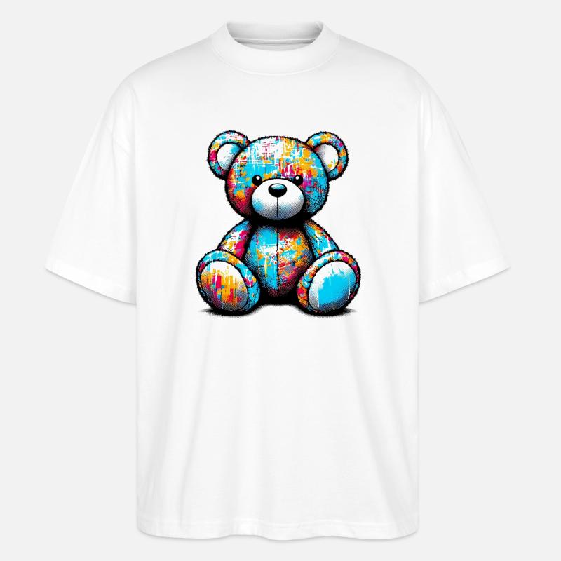Orso orsacchiotto Teddybär - Stanley/Stella Oversized Unisex Bio T-Shirt Blaster 2.0 - Weiß