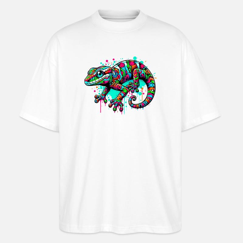 Gecko - Stanley/Stella Oversized Unisex Bio T-Shirt Blaster 2.0 - Weiß
