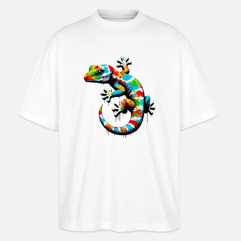 Gecko - Stanley/Stella Oversized Unisex Bio T-Shirt Blaster 2.0 - Weiß