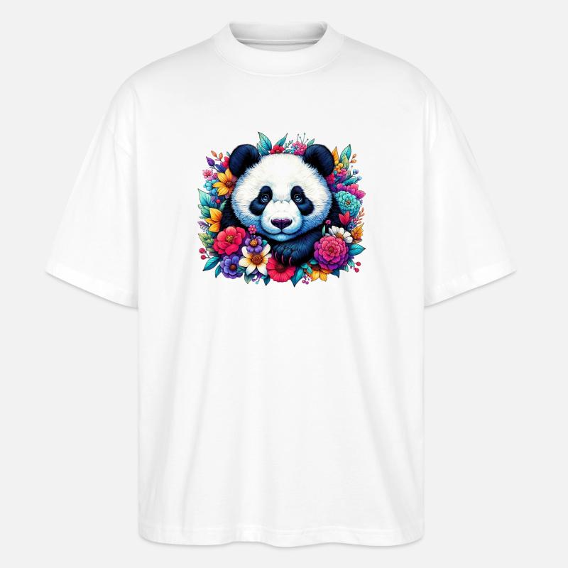 Panda - Stanley/Stella Oversized Unisex Bio T-Shirt Blaster 2.0 - Weiß