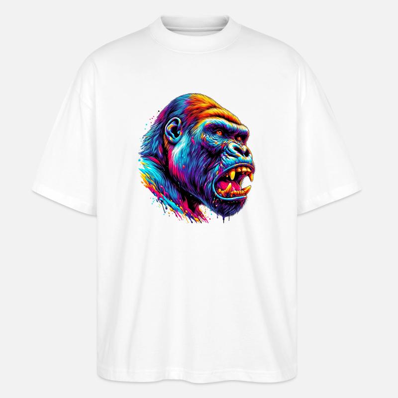 Gorilla - Stanley/Stella Oversized Unisex Bio T-Shirt Blaster 2.0 - Weiß