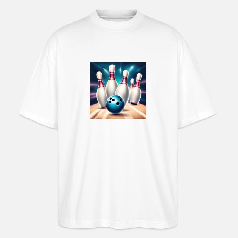 Bowling, Bowlingbahn, Bowling - Stanley/Stella Oversized Unisex Bio T-Shirt Blaster 2.0 - Weiß
