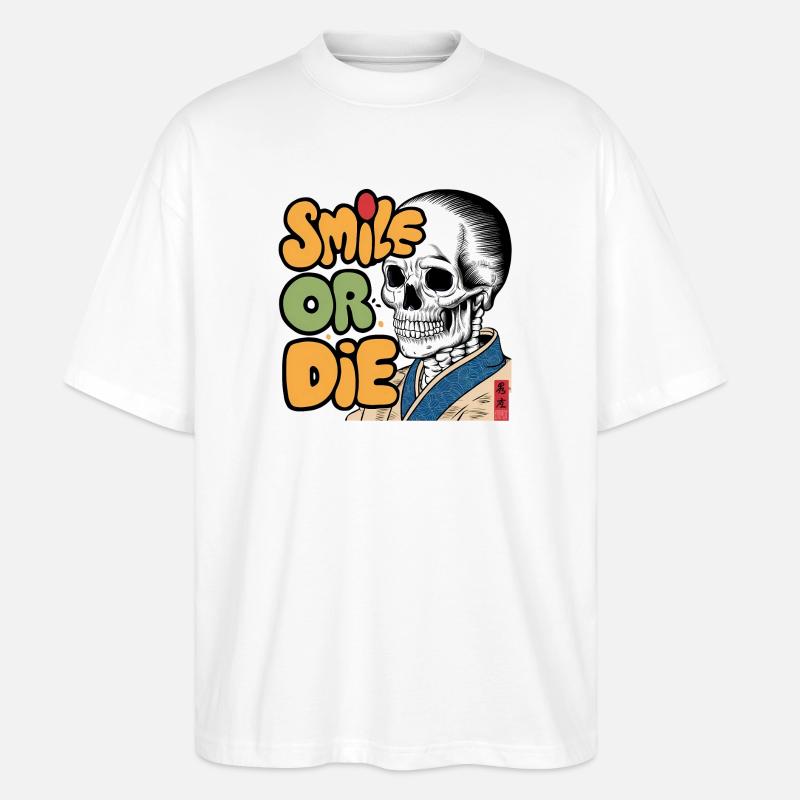 Skeletor avec un message optimiste - T-shirt bio Blaster 2.0 coupe oversize Stanley/Stella Unisexe - blanc