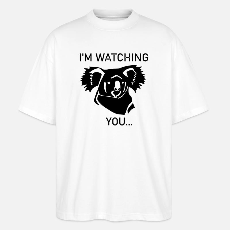 Koala vous regarde - T-shirt bio Blaster 2.0 coupe oversize Stanley/Stella Unisexe - blanc