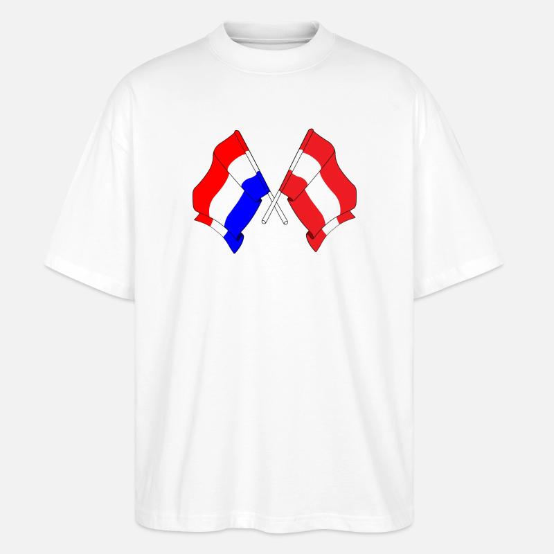 Drapeau Pays-Bas, drapeau Autriche - T-shirt bio Blaster 2.0 coupe oversize Stanley/Stella Unisexe - blanc