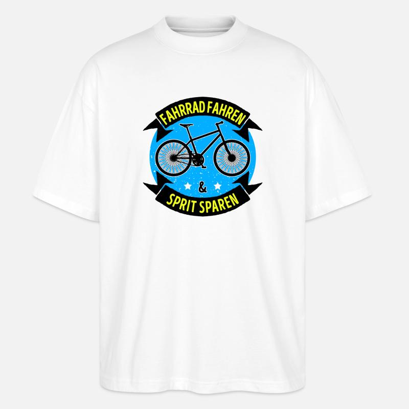 Fahrrad Tanken Statement Elektrische Energie - Stanley/Stella Oversized Unisex Bio T-Shirt Blaster 2.0 - Weiß
