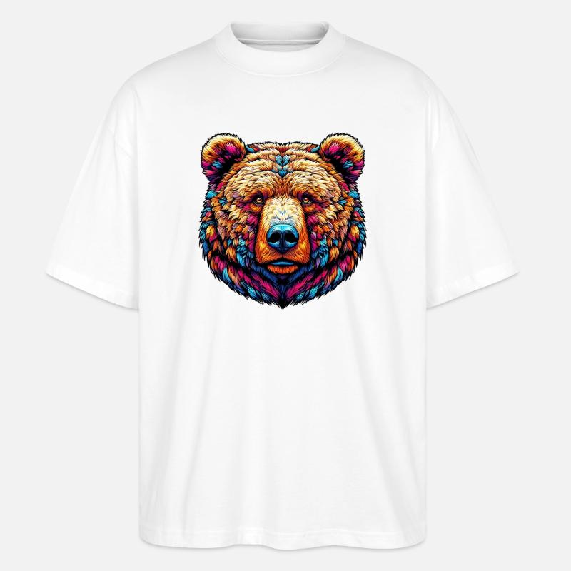 Bär - Stanley/Stella Oversized Unisex Bio T-Shirt Blaster 2.0 - Weiß