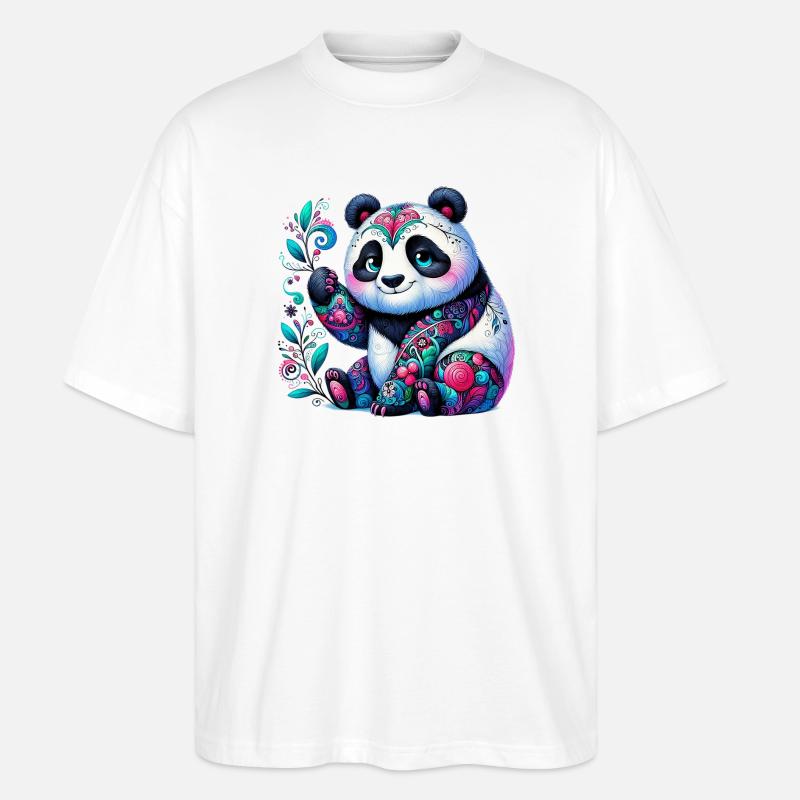 Panda - Stanley/Stella Oversized Unisex Bio T-Shirt Blaster 2.0 - Weiß