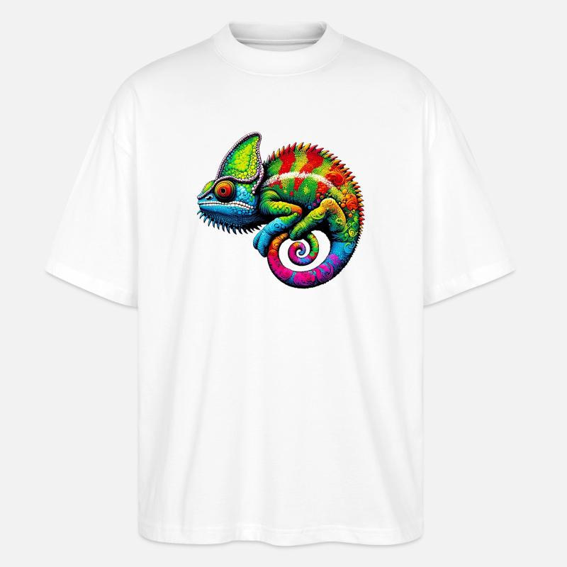 Chamäleon - Stanley/Stella Oversized Unisex Bio T-Shirt Blaster 2.0 - Weiß