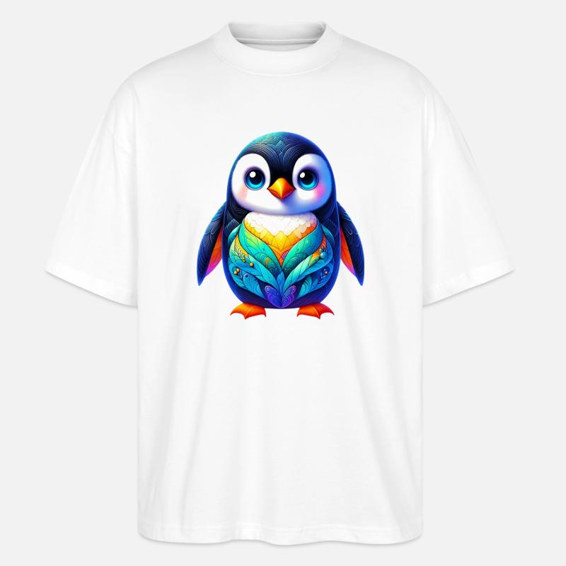 Pingouin - T-shirt bio Blaster 2.0 coupe oversize Stanley/Stella Unisexe - blanc