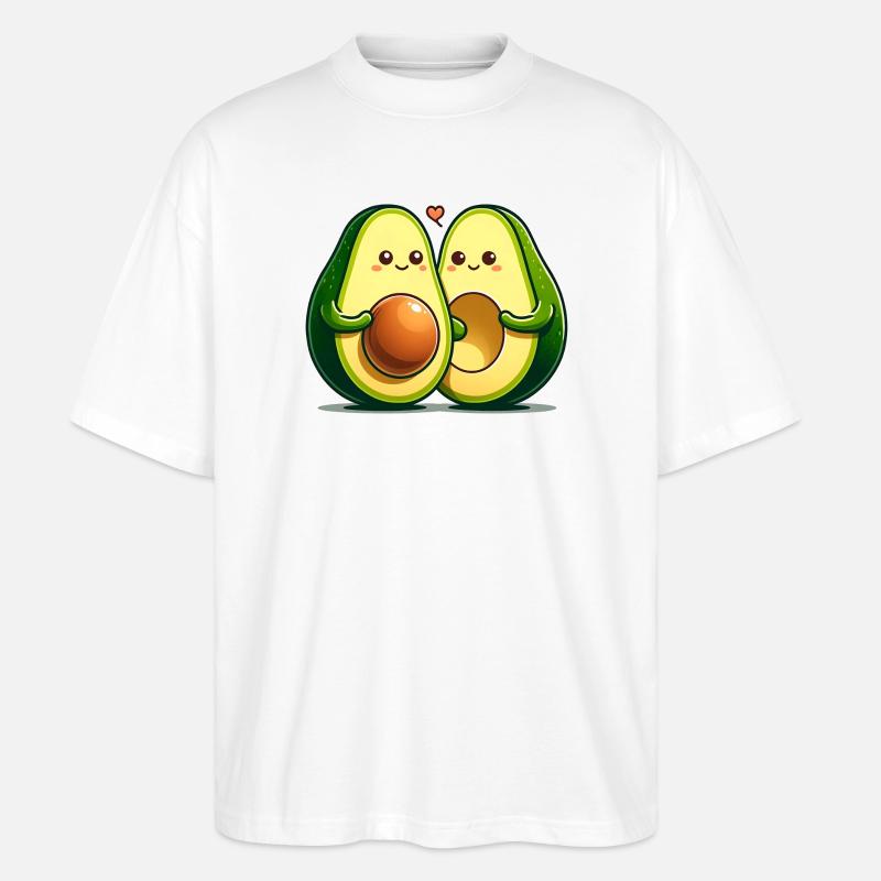 Avocado-Paar - Stanley/Stella Oversized Unisex Bio T-Shirt Blaster 2.0 - Weiß