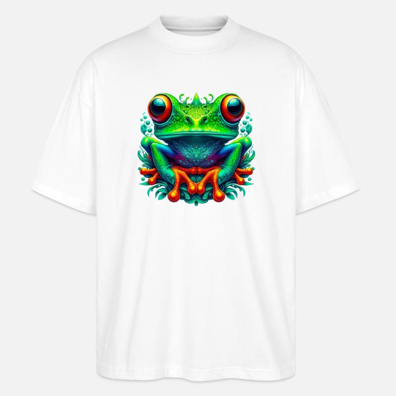 Frosch - Stanley/Stella Oversized Unisex Bio T-Shirt Blaster 2.0 - Weiß
