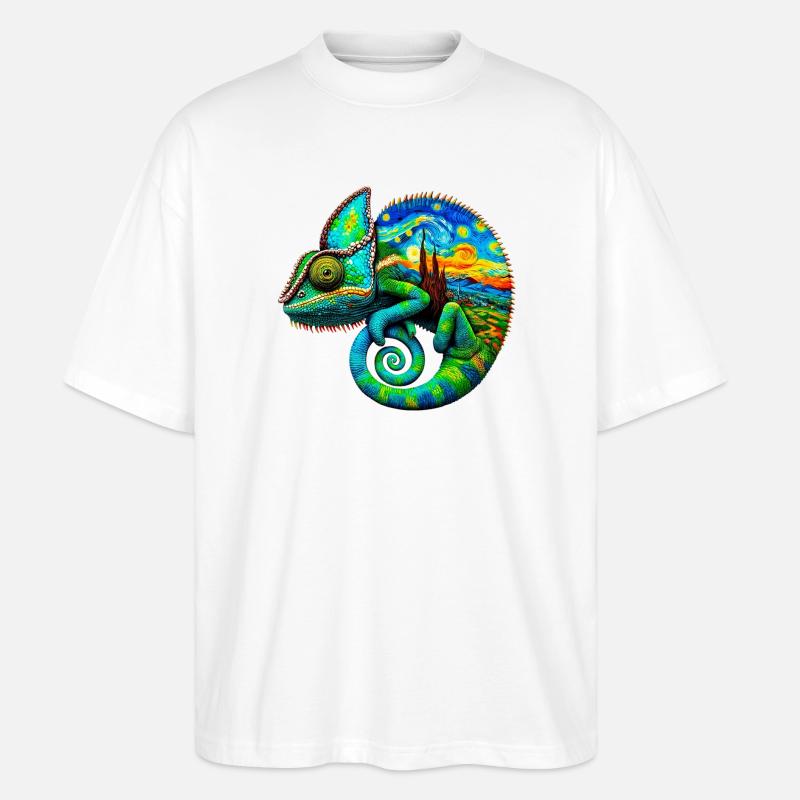 Van Gogh Chamäleon - Stanley/Stella Oversized Unisex Bio T-Shirt Blaster 2.0 - Weiß