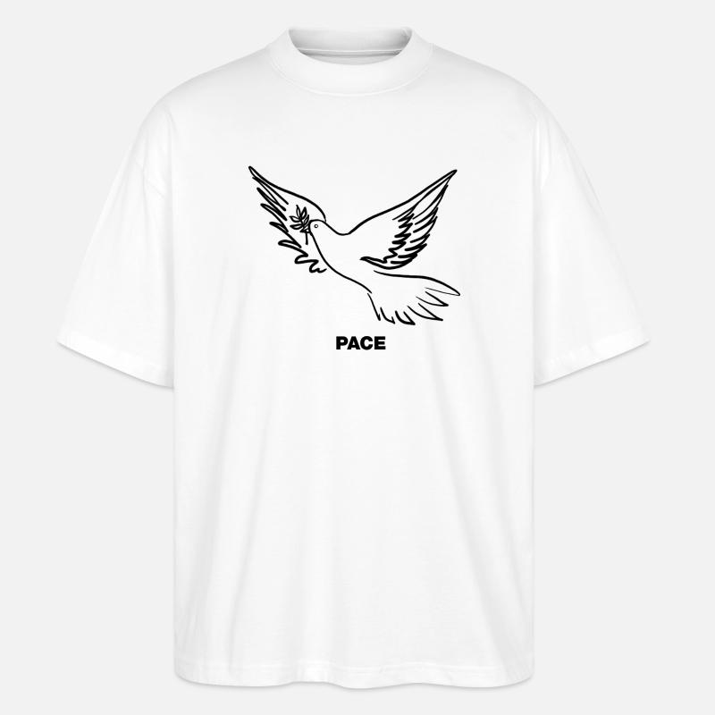 PACE - Friedenstaube - Stanley/Stella Oversized Unisex Bio T-Shirt Blaster 2.0 - Weiß