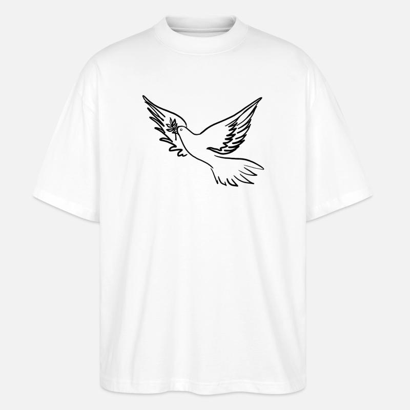 Friedenstaube / Pace / Peace - Stanley/Stella Oversized Unisex Bio T-Shirt Blaster 2.0 - Weiß