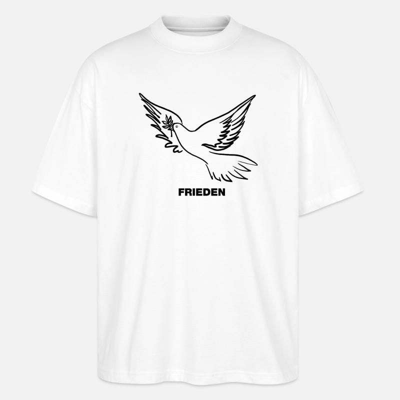 Frieden / Pace / Peace - Friedenstaube - Stanley/Stella Oversized Unisex Bio T-Shirt Blaster 2.0 - Weiß