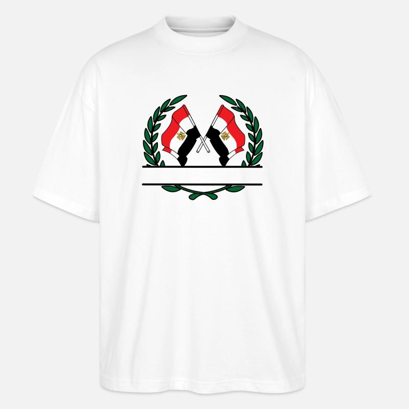 Drapeaux Égypte couronne de laurier bannière - T-shirt bio Blaster 2.0 coupe oversize Stanley/Stella Unisexe - blanc