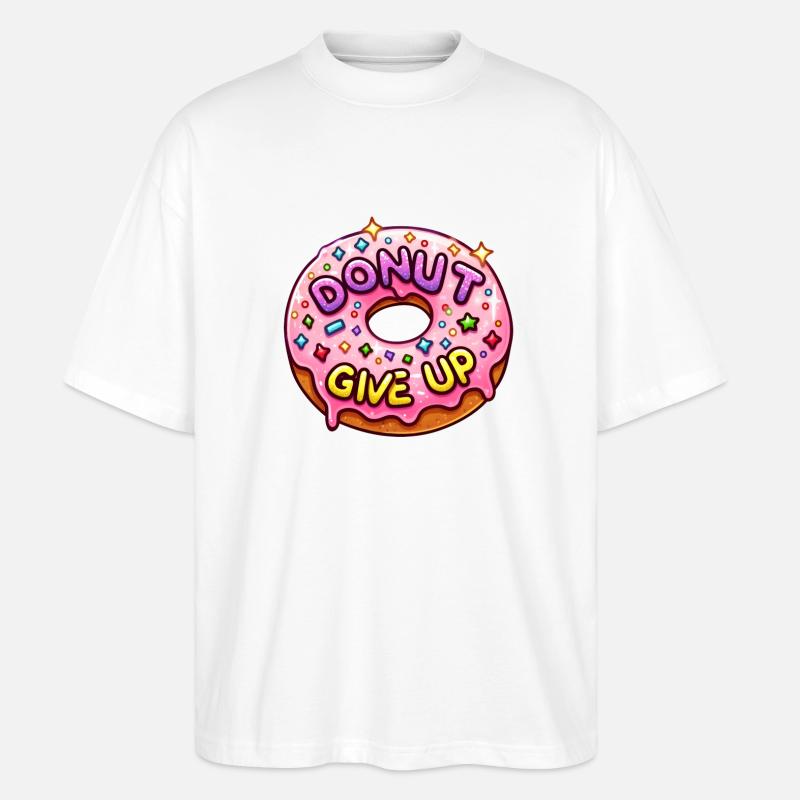 Donut geben auf - Stanley/Stella Oversized Unisex Bio T-Shirt Blaster 2.0 - Weiß