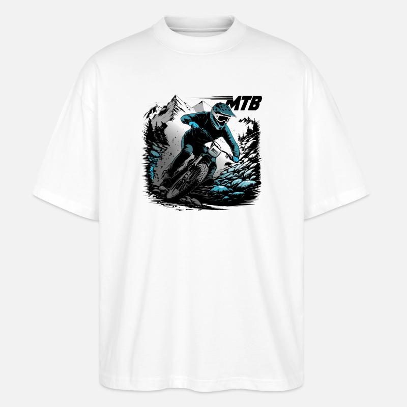 MTB Downhill - Stanley/Stella Oversized Unisex Bio T-Shirt Blaster 2.0 - Weiß