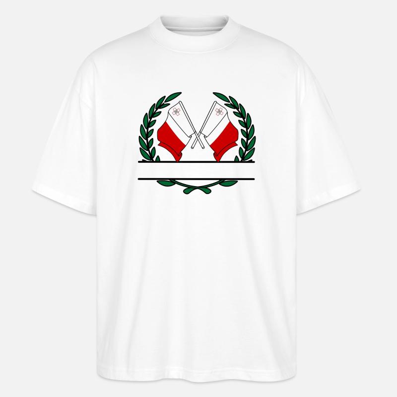 Drapeaux Malte couronne de laurier bannière - T-shirt bio Blaster 2.0 coupe oversize Stanley/Stella Unisexe - blanc