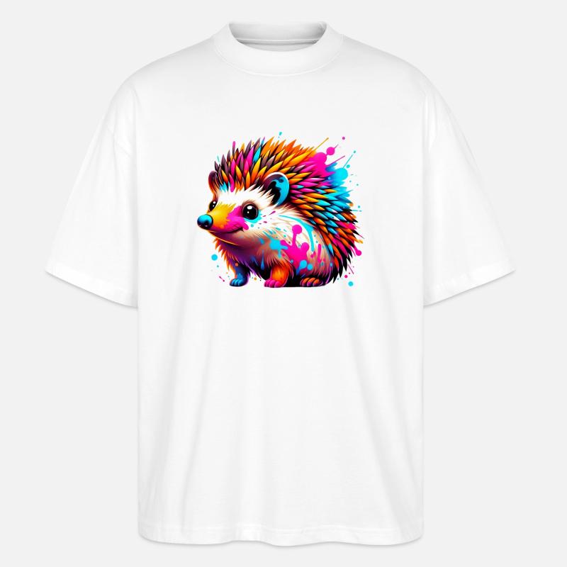 Igel - Stanley/Stella Oversized Unisex Bio T-Shirt Blaster 2.0 - Weiß