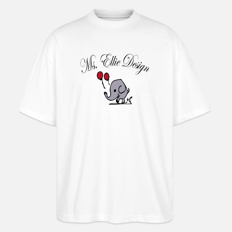 Elefantendame mit Luftballons - Stanley/Stella Oversized Unisex Bio T-Shirt Blaster 2.0 - Weiß