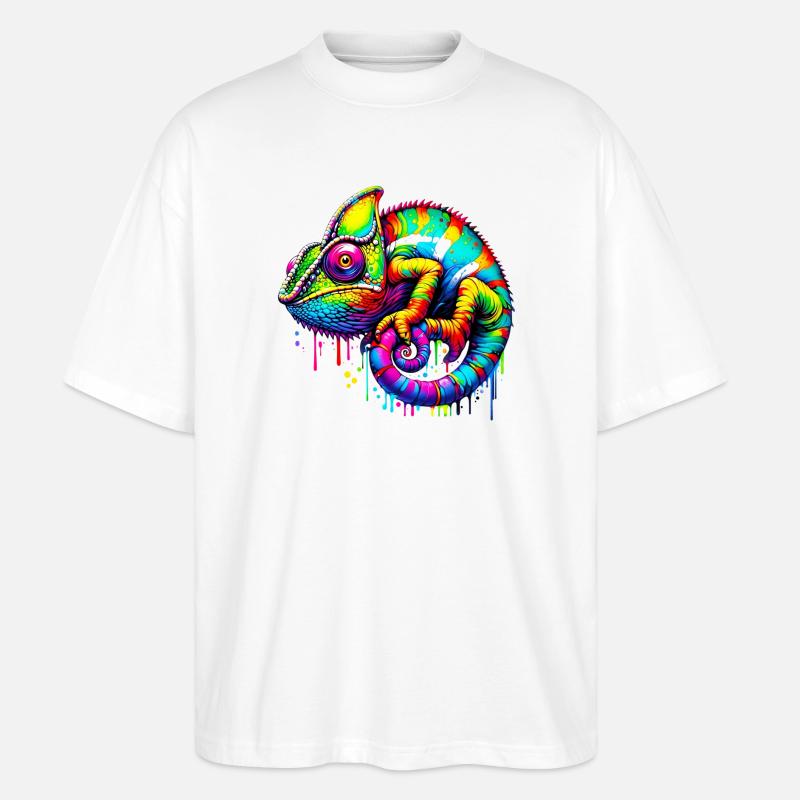 Chamäleon - Stanley/Stella Oversized Unisex Bio T-Shirt Blaster 2.0 - Weiß