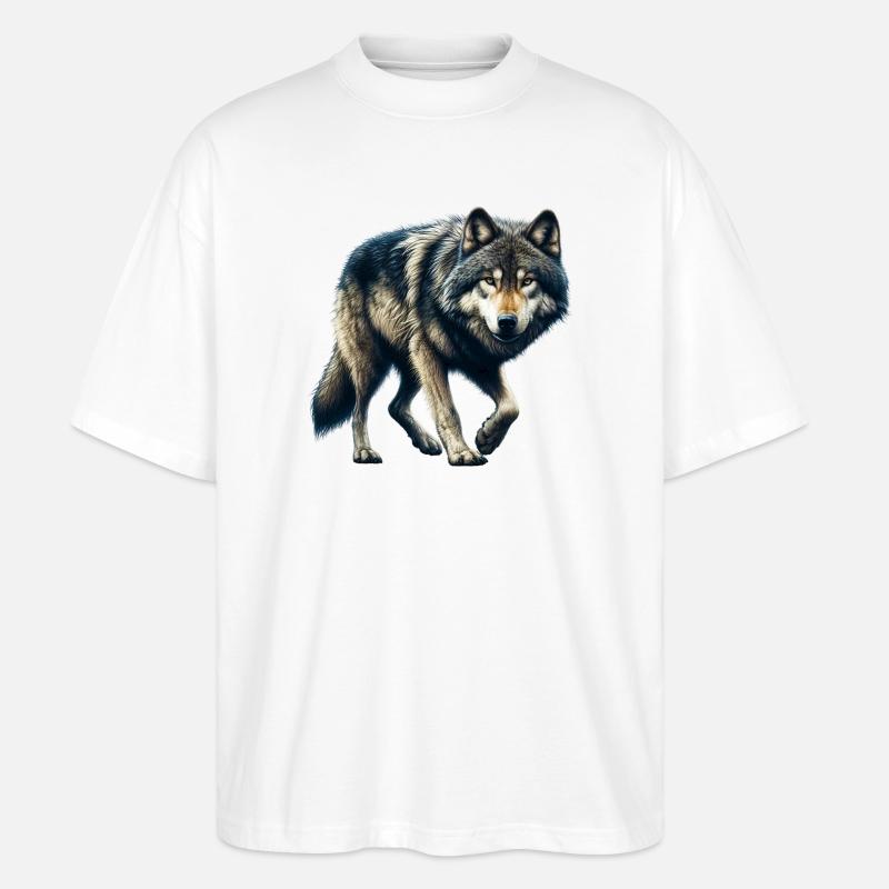 Wolf - Stanley/Stella Oversized Unisex Bio T-Shirt Blaster 2.0 - Weiß