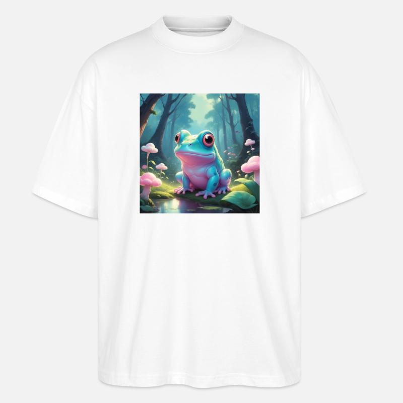 Frosch im Märchenwald - Stanley/Stella Oversized Unisex Bio T-Shirt Blaster 2.0 - Weiß