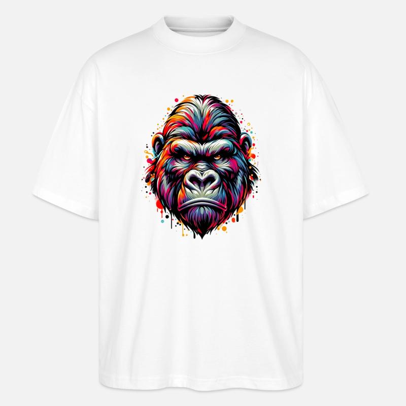 Gorilla - Stanley/Stella Oversized Unisex Bio T-Shirt Blaster 2.0 - Weiß