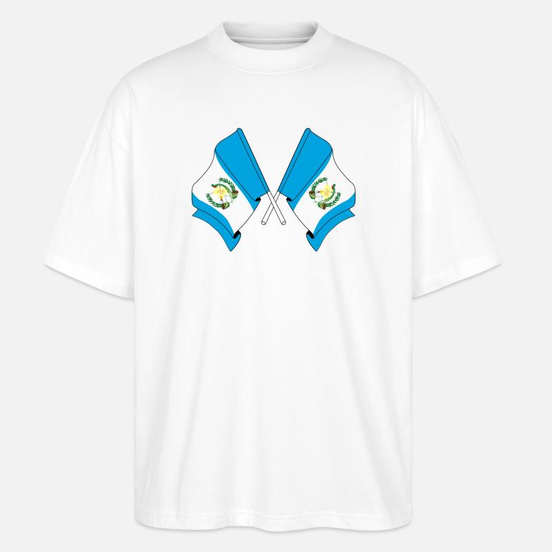 Zwei Flaggen Guatemala - Stanley/Stella Oversized Unisex Bio T-Shirt Blaster 2.0 - Weiß