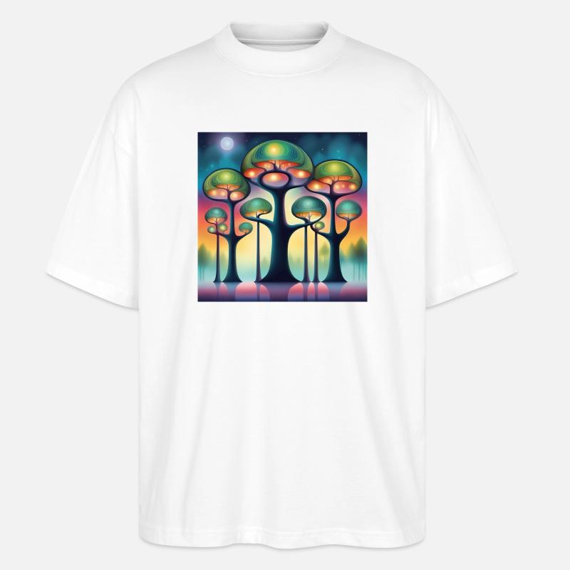 Hundertwasser Bäume - Stanley/Stella Oversized Unisex Bio T-Shirt Blaster 2.0 - Weiß
