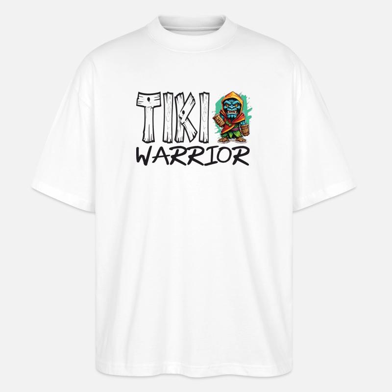 Tiki Krieger Kollektion - Stanley/Stella Oversized Unisex Bio T-Shirt Blaster 2.0 - Weiß