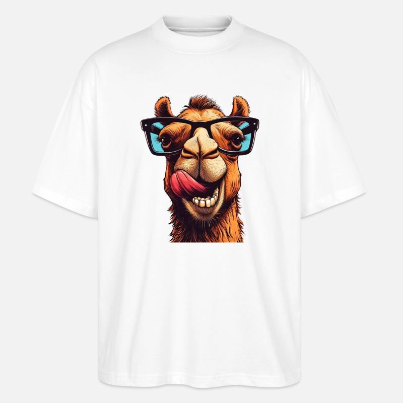 Kamel - Stanley/Stella Oversized Unisex Bio T-Shirt Blaster 2.0 - Weiß