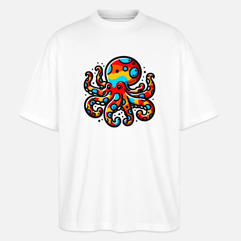 Krake - Stanley/Stella Oversized Unisex Bio T-Shirt Blaster 2.0 - Weiß