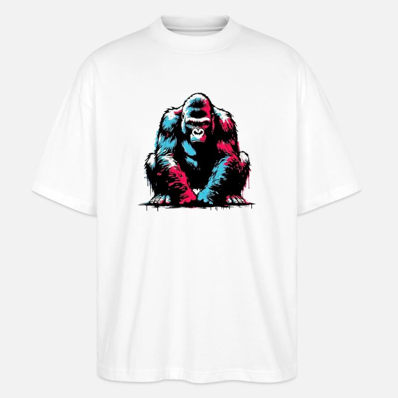 Gorilla - Stanley/Stella Oversized Unisex Bio T-Shirt Blaster 2.0 - Weiß