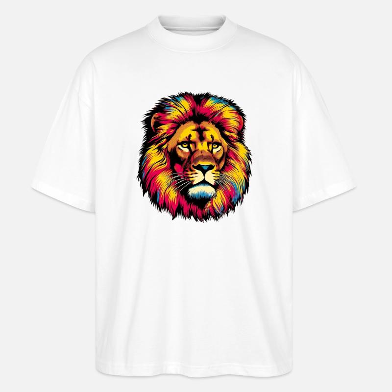 Löwe - Stanley/Stella Oversized Unisex Bio T-Shirt Blaster 2.0 - Weiß