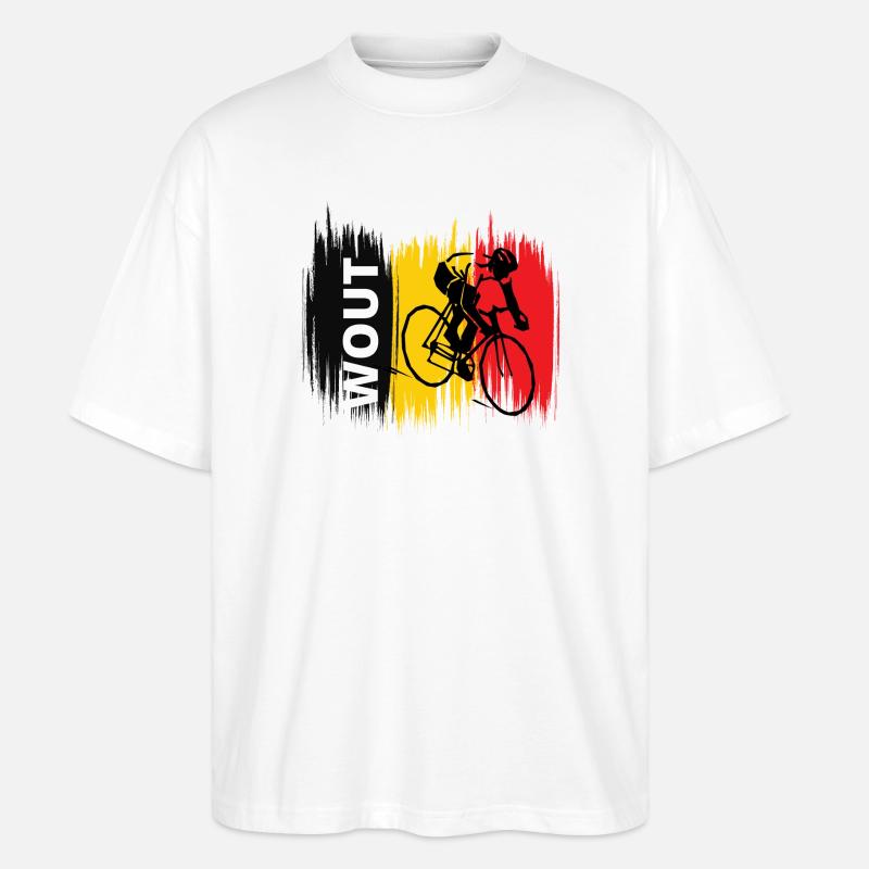 Wout Van Aert - Chamption-Radfahrer - Stanley/Stella Oversized Unisex Bio T-Shirt Blaster 2.0 - Weiß