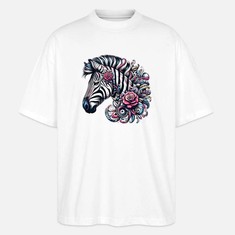 Zebra - Stanley/Stella Oversized Unisex Bio T-Shirt Blaster 2.0 - Weiß