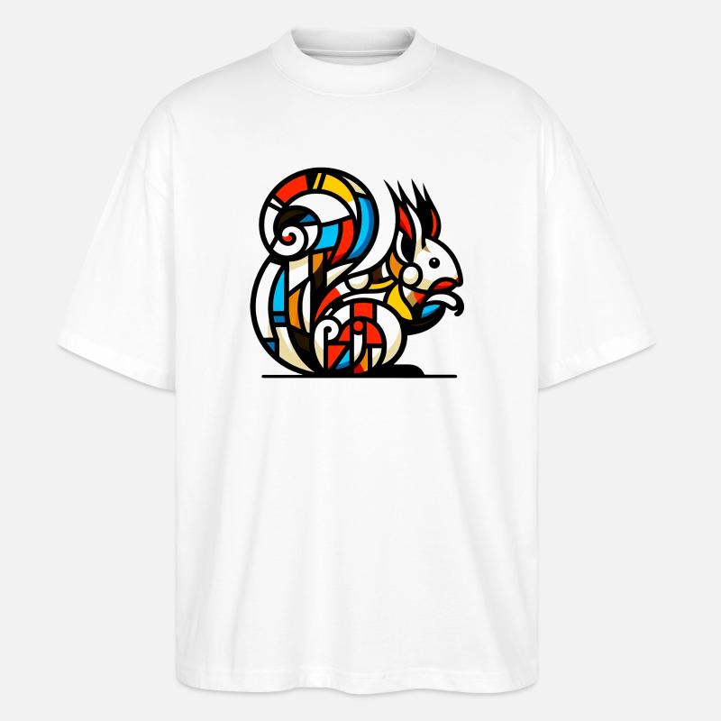 Eichhörnchen - Stanley/Stella Oversized Unisex Bio T-Shirt Blaster 2.0 - Weiß