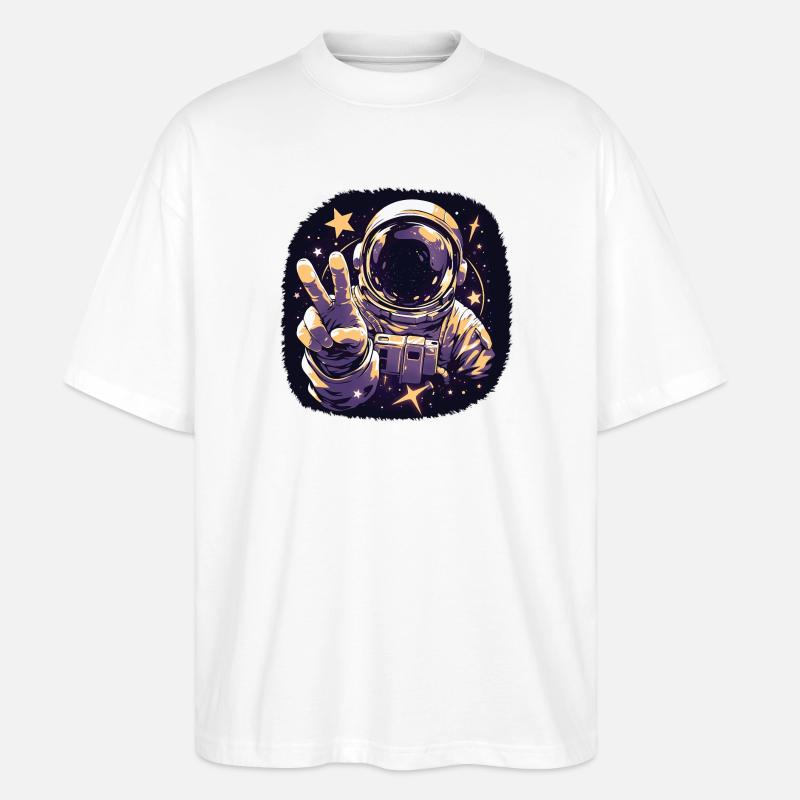 Cooler Astronaut - Stanley/Stella Oversized Unisex Bio T-Shirt Blaster 2.0 - Weiß