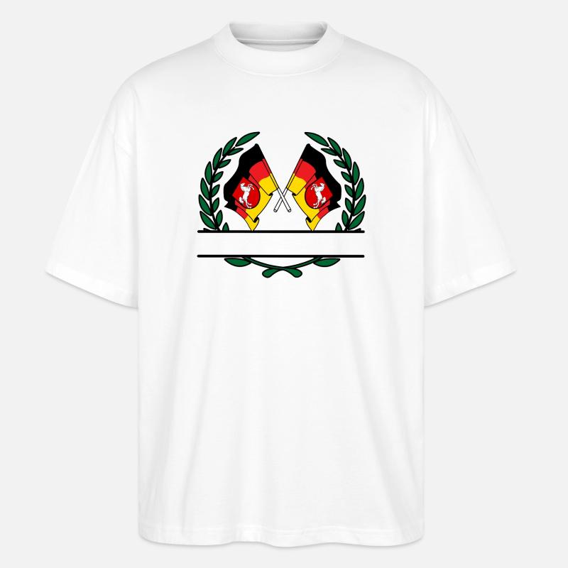 Drapeaux Basse-Saxe couronne de laurier bannière - T-shirt bio Blaster 2.0 coupe oversize Stanley/Stella Unisexe - blanc