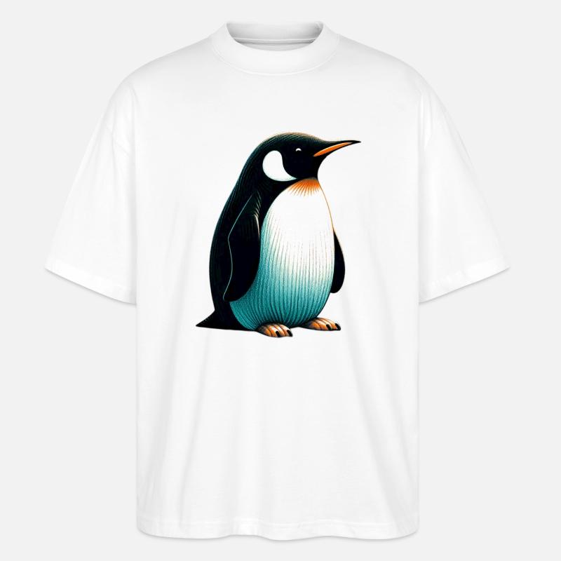 Pinguin - Stanley/Stella Oversized Unisex Bio T-Shirt Blaster 2.0 - Weiß