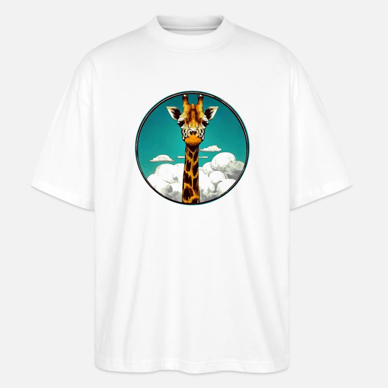 Giraffe - Stanley/Stella Oversized Unisex Bio T-Shirt Blaster 2.0 - Weiß