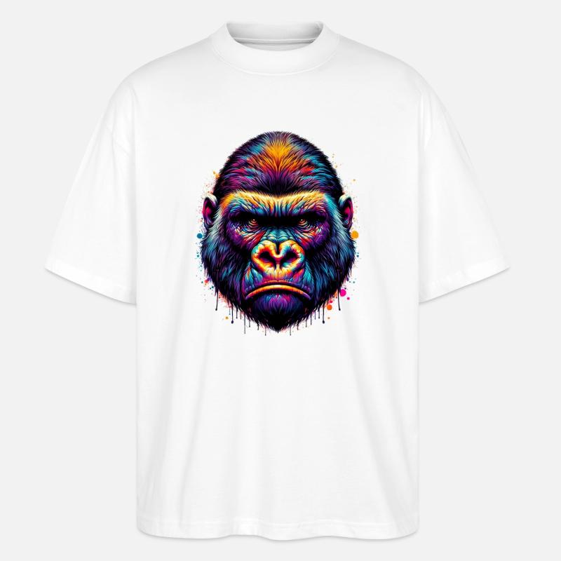 Gorilla - Stanley/Stella Oversized Unisex Bio T-Shirt Blaster 2.0 - Weiß