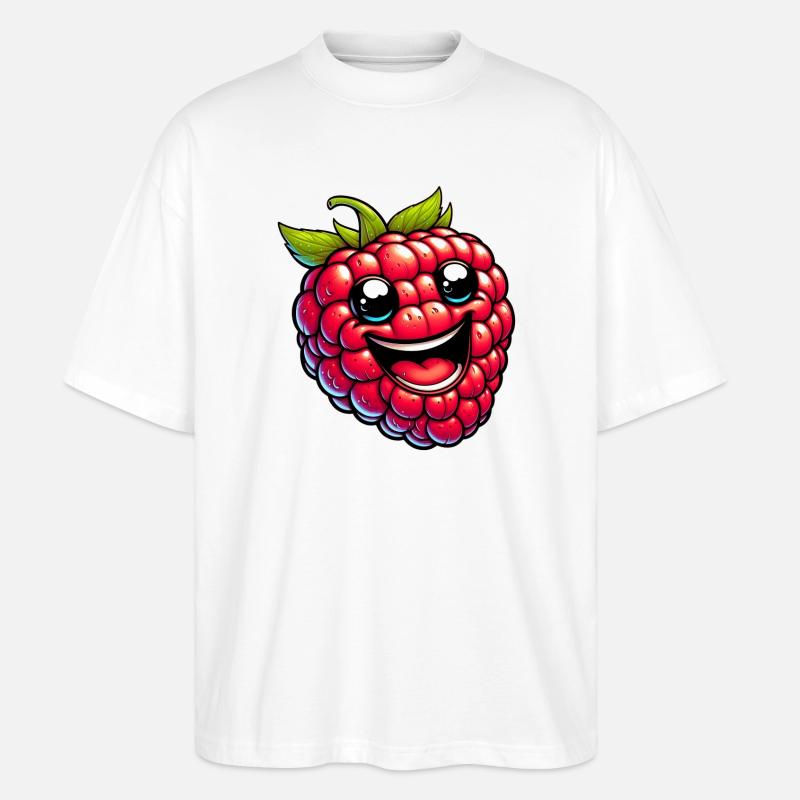 Raspberry Raspberries - Stanley/Stella Oversized Unisex Organic T-shirt Blaster 2.0 - white