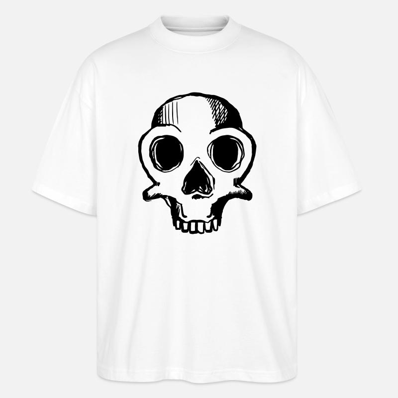 skull 1c - Stanley/Stella Oversized Unisex Organic T-shirt Blaster 2.0 - white